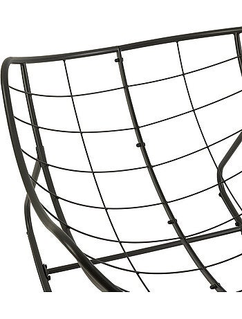 Fauteuil oeuf à bascule en acier coussin capitonné paopao