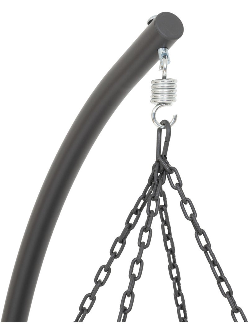 Fauteuil oeuf suspendu en résine tressée GIBRALTAR gris anthracite - Kiabi