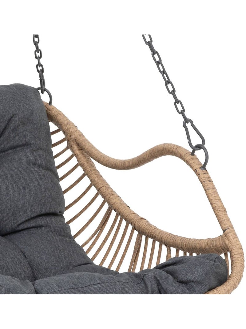 Fauteuil oeuf suspendu en résine tressée gibraltar gris anthracite - Kiabi