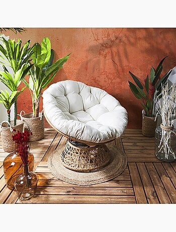 Fauteuil papasan avec assise pivotante CANCUN