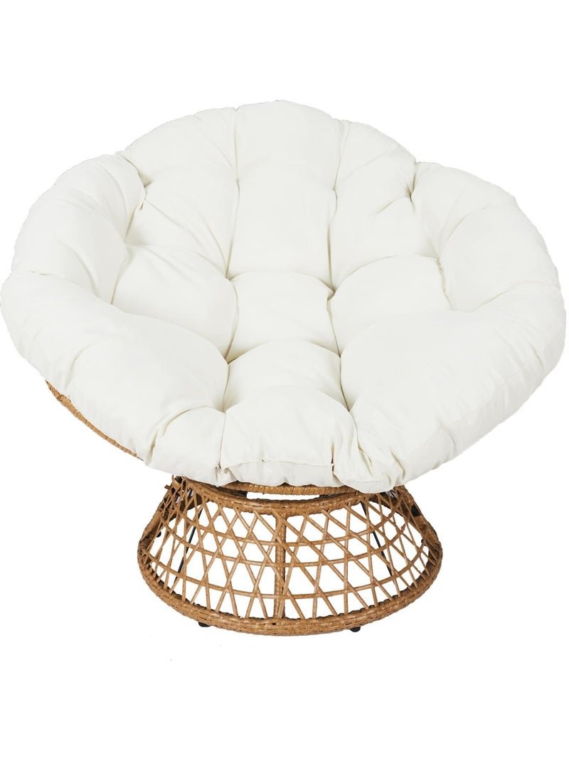 Fauteuil papasan avec assise pivotante CANCUN Beige - Kiabi