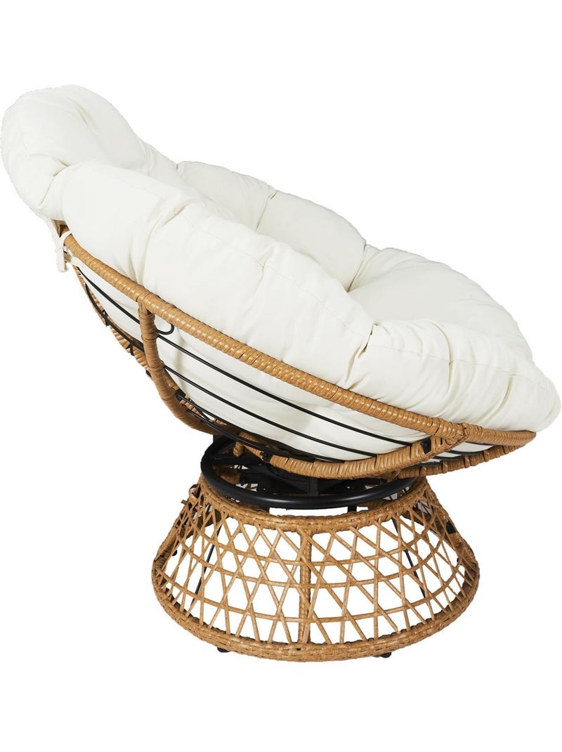 Fauteuil papasan avec assise pivotante CANCUN Beige - Kiabi