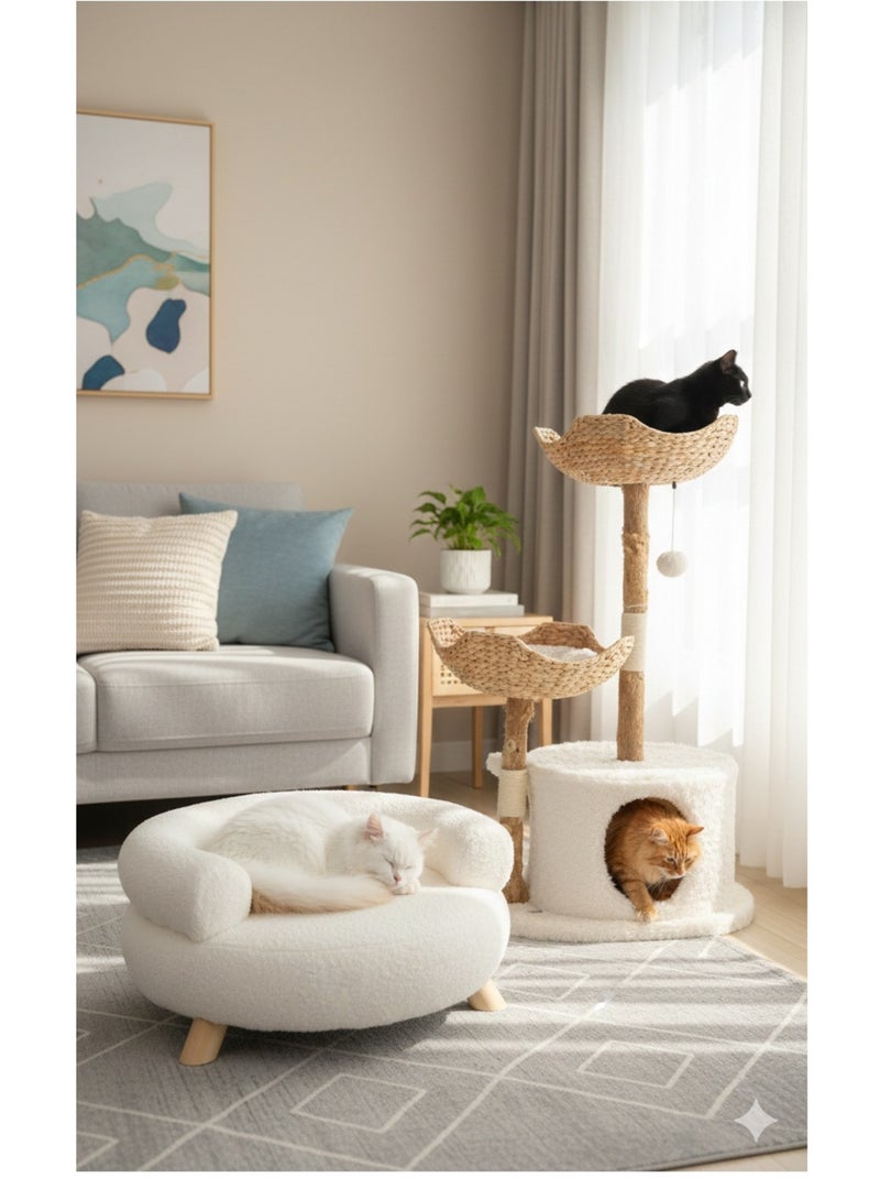 Fauteuil pour chien ou chat Détente Bouclette Blanc - Kiabi