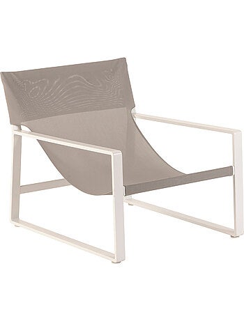 Fauteuil relax de jardin avec pouf en aluminium LAMBINIO