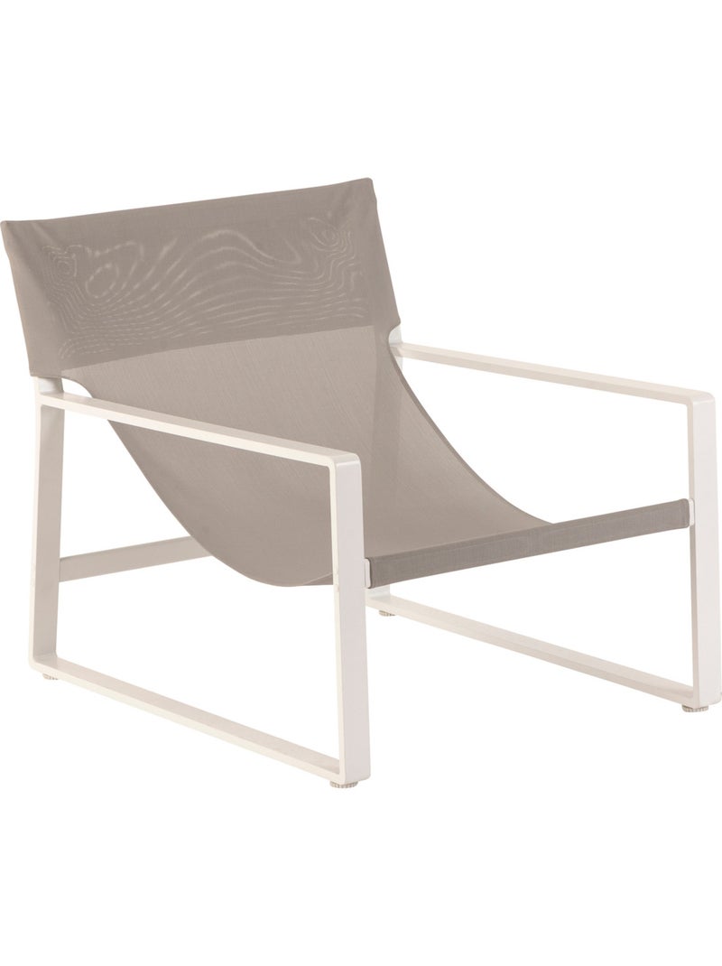 Fauteuil relax de jardin avec pouf en aluminium LAMBINIO Blanc - Kiabi