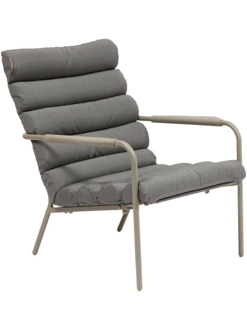 Fauteuil relax de jardin avec repose-pieds en acier SOLANI Marron - Kiabi