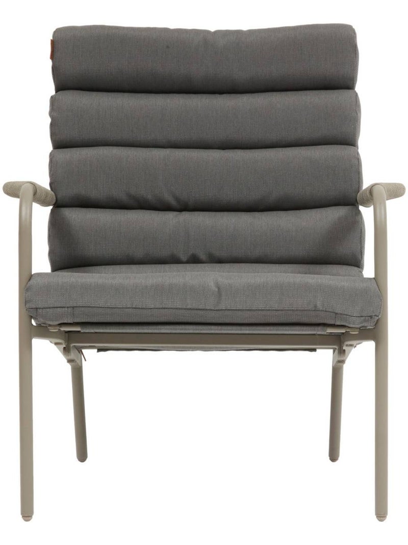 Fauteuil relax de jardin avec repose-pieds en acier SOLANI Marron - Kiabi