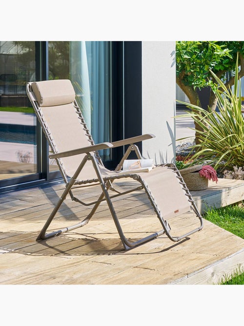 Fauteuil relax de jardin inclinable et pliant SILOS - Kiabi Fauteuil relax de jardin inclinable et pliant SILOS - Kiabi
