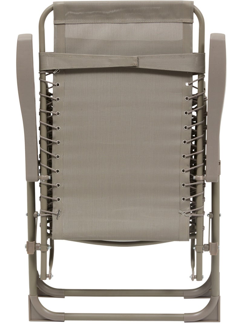 Fauteuil relax de jardin inclinable et pliant SILOS Marron noisette - Kiabi