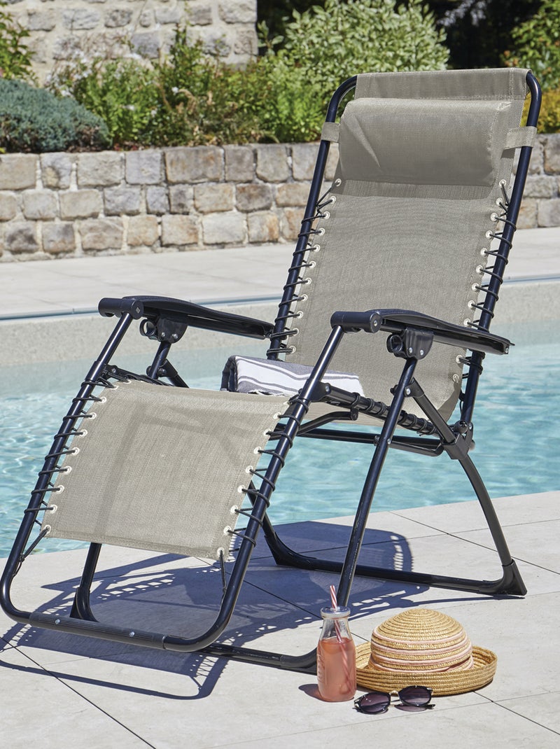 Fauteuil relax inclinable de jardin Blanc - Kiabi