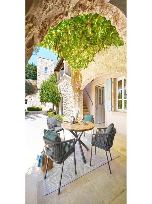 Fauteuil repas Oriengo aluminium et mailles tressées - Kiabi