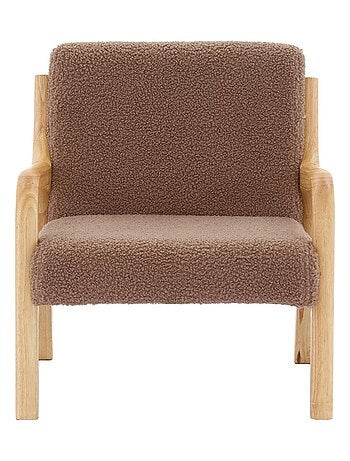 Fauteuil scandinave enfant bois d'hévéa et bouclette