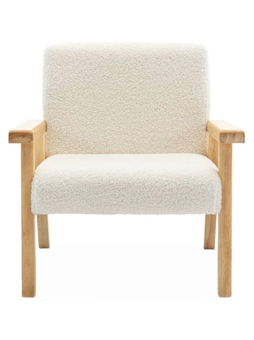 Fauteuil scandinave enfant bouclette et bois d'hévéa Isak Kid - Kiabi
