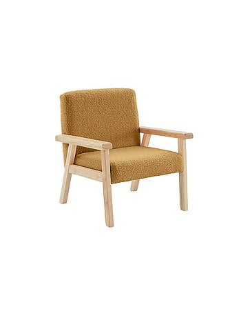 Fauteuil scandinave enfant bouclette et bois d'hévéa Isak Kid
