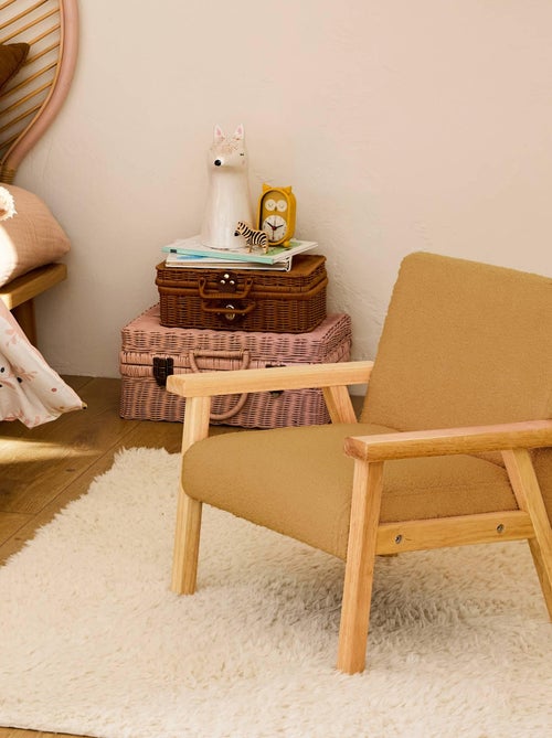Fauteuil scandinave enfant bouclette et bois d'hévéa Isak Kid - Kiabi