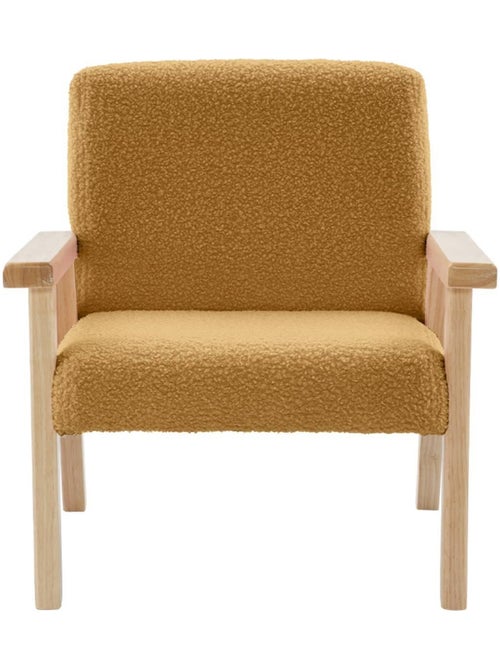 Fauteuil scandinave enfant bouclette et bois d'hévéa Isak Kid - Kiabi