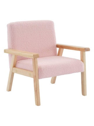 Fauteuil scandinave enfant bouclette et bois d'hévéa Isak Kid