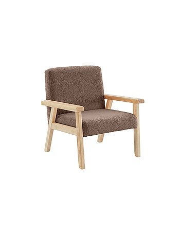 Fauteuil scandinave enfant bouclette et bois d'hévéa Isak Kid