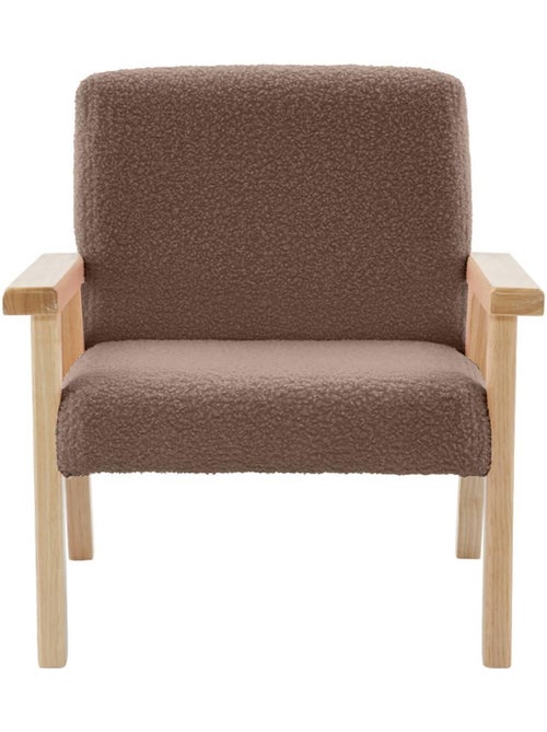 Fauteuil scandinave enfant bouclette et bois d'hévéa Isak Kid - Kiabi