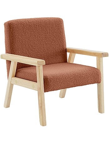 Fauteuil scandinave enfant bouclette et bois d'hévéa isak kid