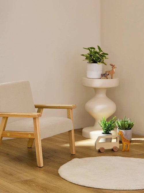 Fauteuil scandinave enfant velours côtelé et bois d'hévéa Isak Kid - Kiabi