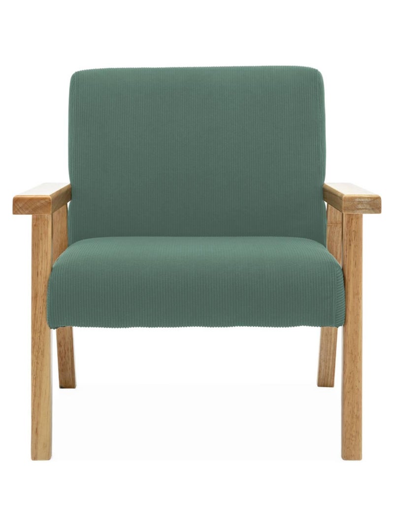 Fauteuil scandinave enfant velours côtelé et bois d'hévéa Isak Kid Kaki - Kiabi