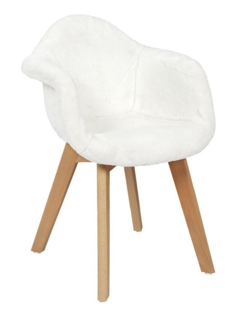 Fauteuil scandinave imitation fourrure blanc pour enfant Blanc - Kiabi