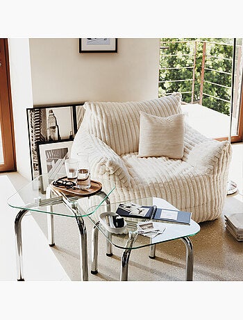 Fauteuil XL en velours côtelé