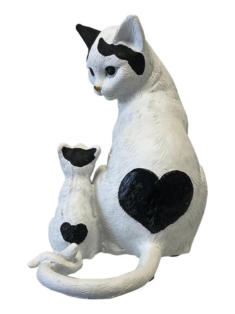 Félin et chaton coeurs de décoration en résine Blanc - Kiabi