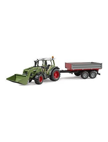 Fendt Vario 211 avec chargeur frontal et remorque à ridelle