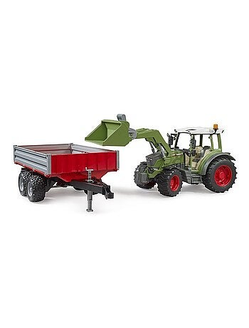 Fendt Vario 211 avec chargeur frontal et remorque à ridelle