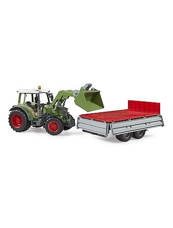 Fendt Vario 211 avec chargeur frontal et remorque à ridelle