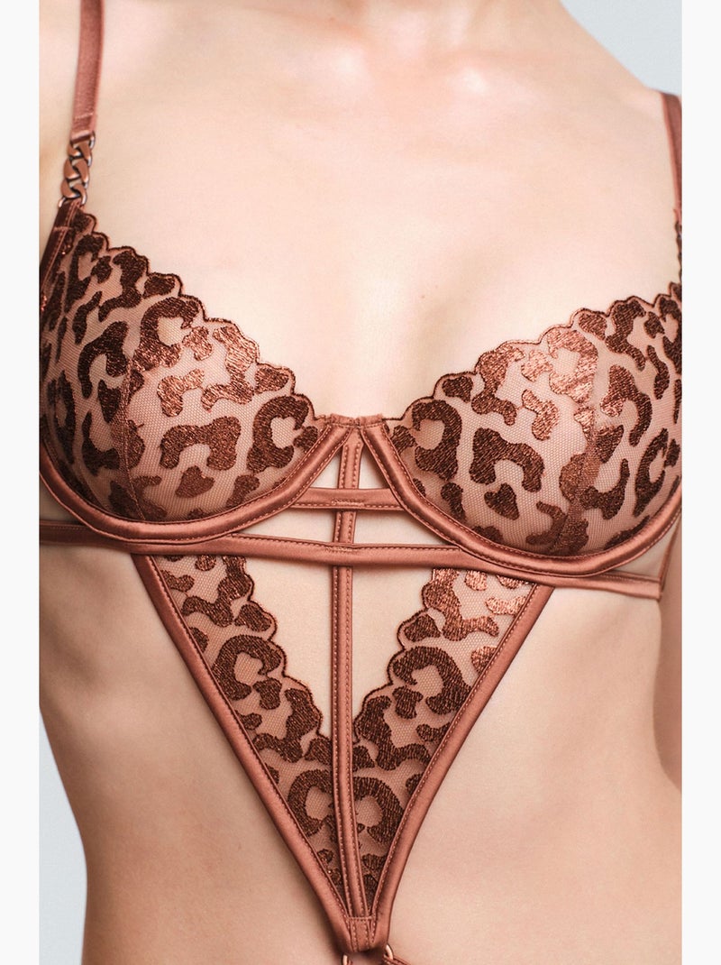 Fera body en dentelle soutien-gorge penti Marron - Kiabi