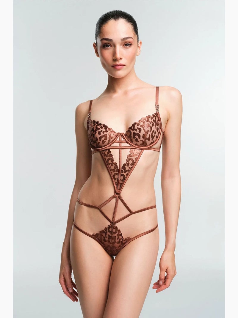 Fera body en dentelle soutien-gorge penti Marron - Kiabi