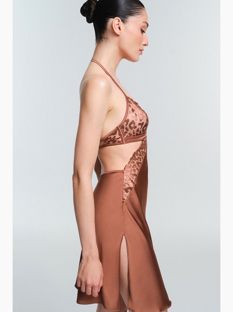 Fera nuisette en dentelle penti Marron - Kiabi