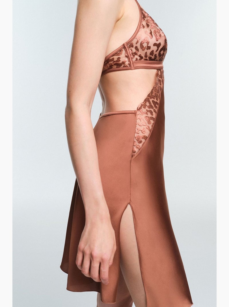 Fera nuisette en dentelle penti Marron - Kiabi