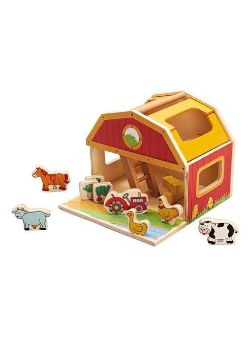 Ferme en bois avec animaux et tracteur - Kiabi