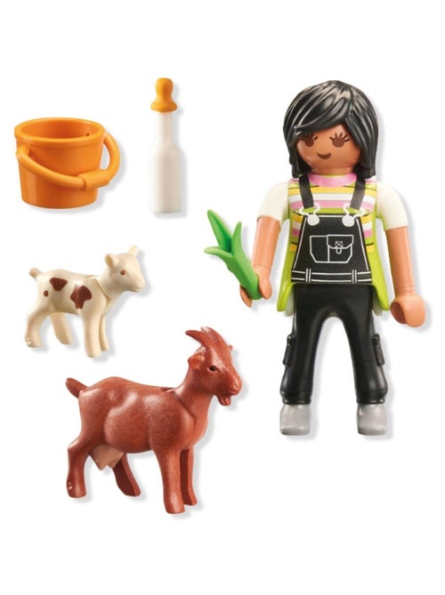 Fermière avec chèvre, chevreau et accessoires - Kiabi