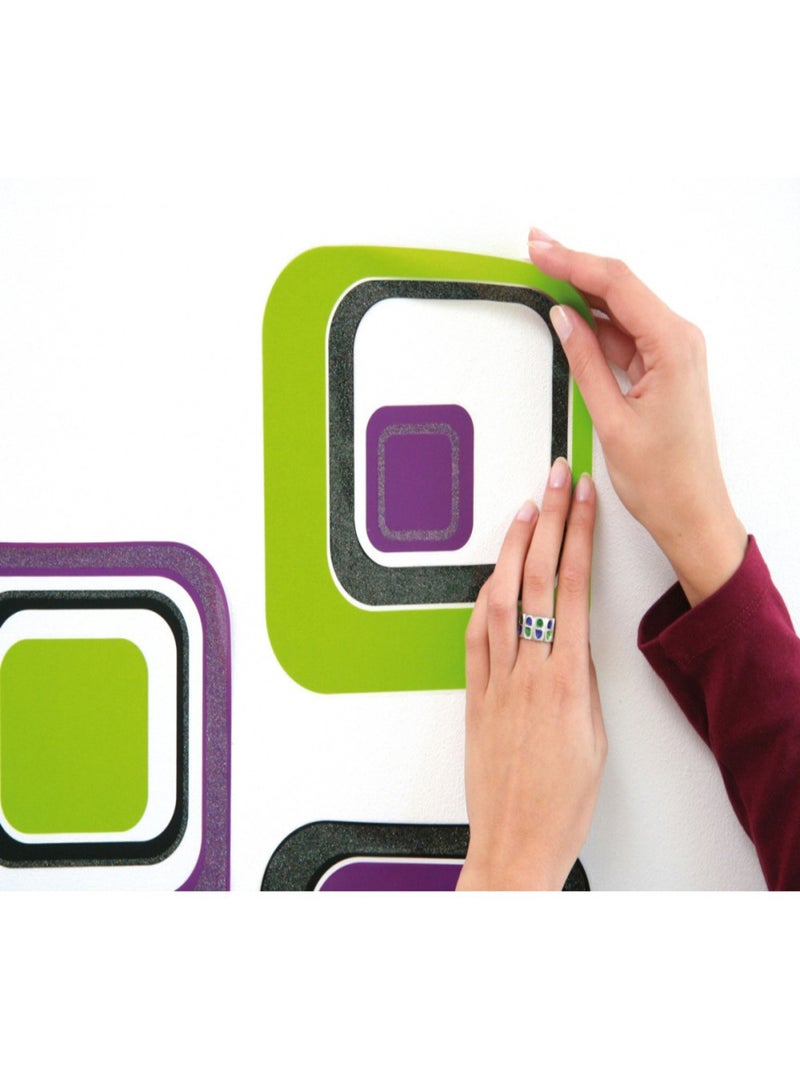 Fever, Sticker mural motifs carrés multicolores vintage - 50x70 cm Multicolore - Kiabi