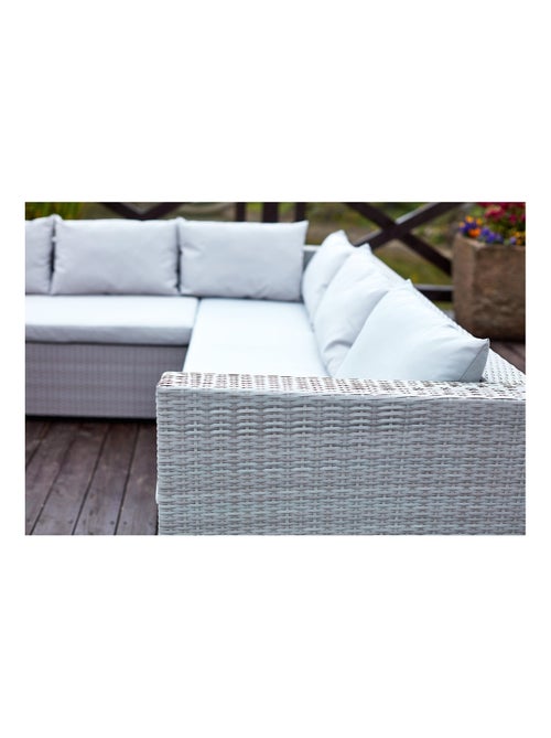 FIDJI Salon de jardin encastrable 10 places en résine gris-gris - Kiabi