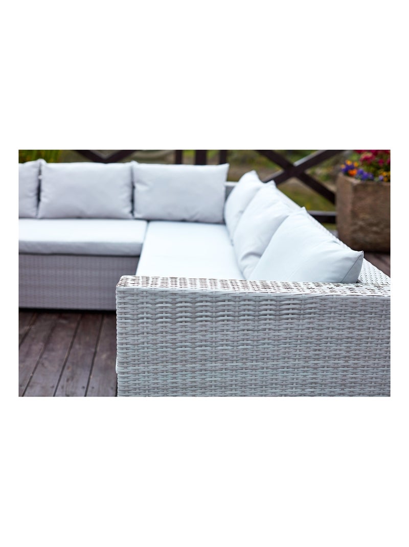 FIDJI Salon de jardin encastrable 10 places en résine gris-gris Gris Blanc - Kiabi