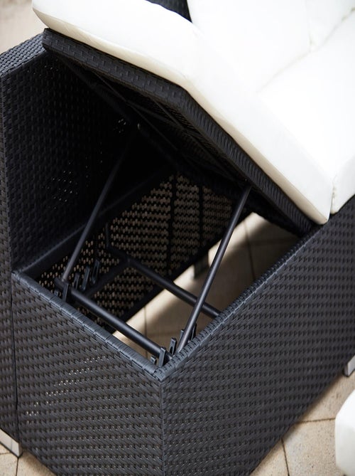 FIDJI Salon de jardin encastrable 10 places en résine noir-blanc - Kiabi