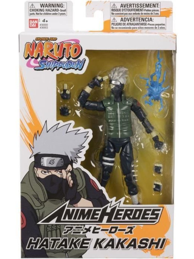 Figurine 17 cm articulée - Kakashi Hatake - BANDAI, Naruto Shippuden Noir - Kiabi