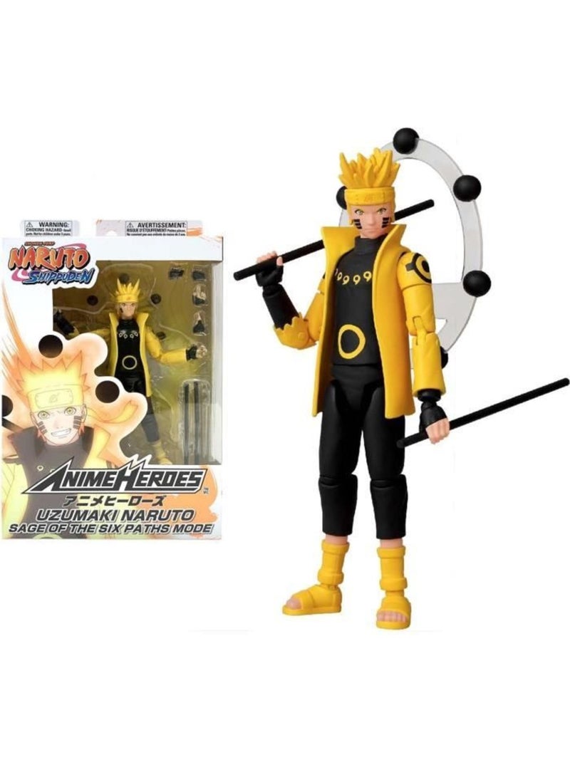 Figurine 17 cm articulée - Naruto mode Sage des Six Chemins - BANDAI Jaune - Kiabi
