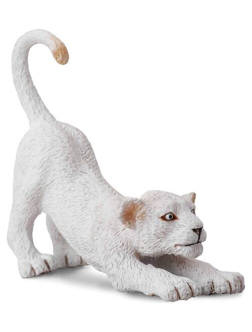Figurine Animaux sauvages : Lionceau blanc s'étirant - Kiabi