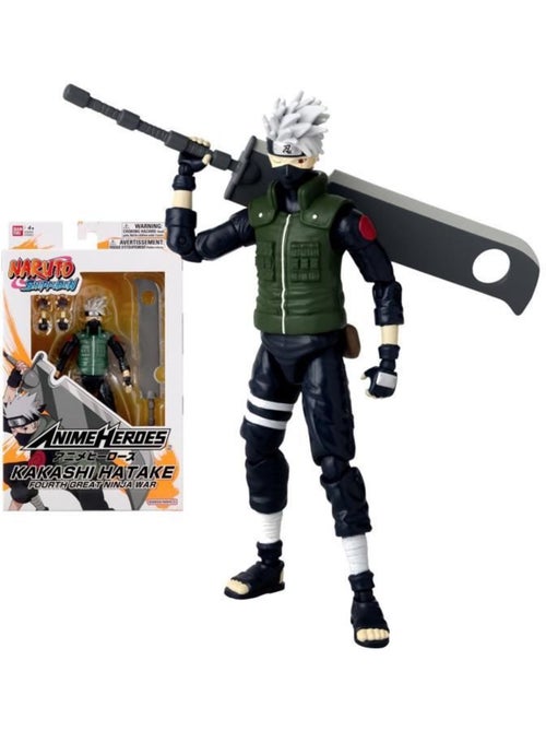 Figurine anime heroes - bandai - naruto shippuden - kakashi hatake (fourth great ninja war) - 17 cm - Kiabi