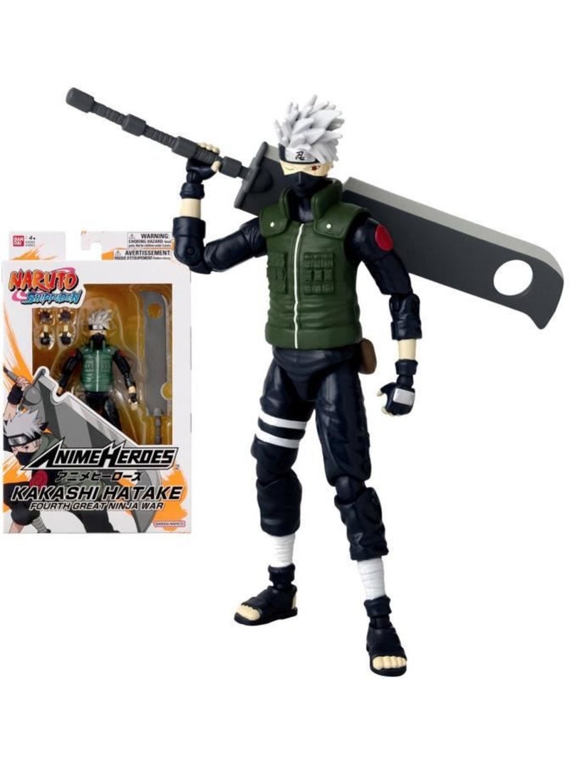 Figurine anime heroes - bandai - naruto shippuden - kakashi hatake (fourth great ninja war) - 17 cm Blanc - Kiabi