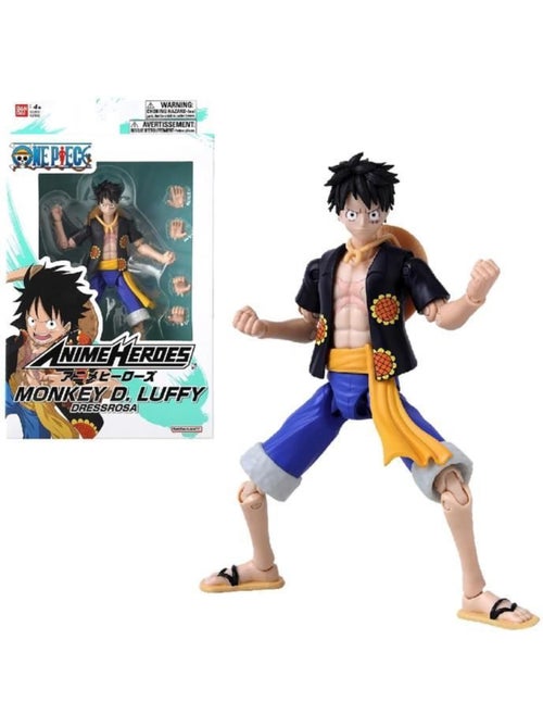 Figurine anime heroes - bandai - one piece - luffy (dressrosa) - 17 cm - Kiabi