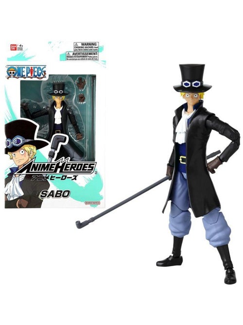 Figurine anime heroes - bandai - one piece sabo 17 cm - 16 points d'articulation - Kiabi