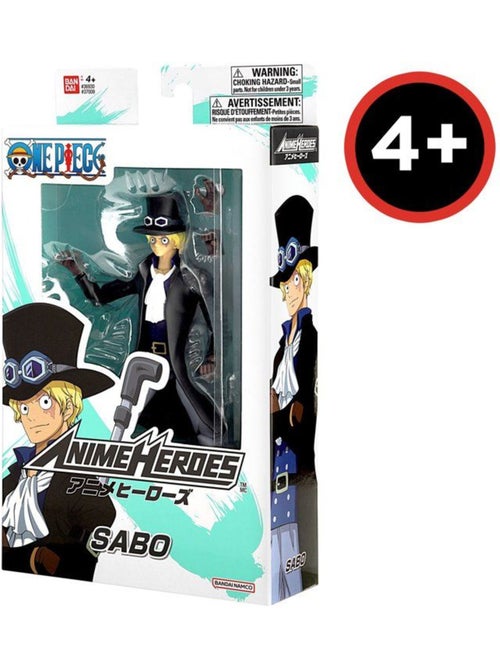 Figurine anime heroes - bandai - one piece sabo 17 cm - 16 points d'articulation - Kiabi